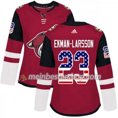 Arizona Coyotes Oliver Ekman-Larsson 23 Adidas 2017-2018 Rot USA Flag Fashion Trikot Authentic - Dame